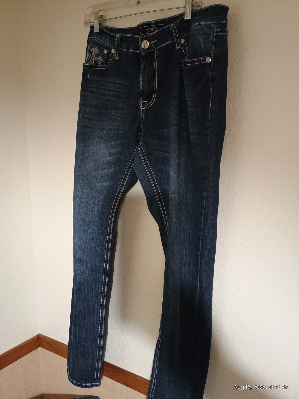Cato Dark Blue Skinny Jeans with Embellished Back Pockets - Picture 4 of 6